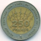 Западно-Африканские Штаты, 250 франков 1992 год