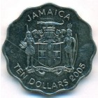 Ямайка, 10 долларов 2005 год (AU)
