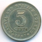 Малайя и Британское Борнео, 5 центов 1957 год