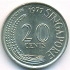 Сингапур, 20 центов 1977 год (UNC)