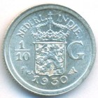 Нидерландская Восточная Индия, 1/10 гульдена 1930 год (UNC)