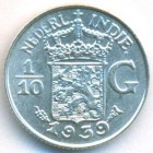 Нидерландская Восточная Индия, 1/10 гульдена 1939 год (UNC)