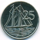 Каймановы острова, 25 центов 1992 год (UNC)