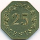 Мальта, 25 центов 1975 год (UNC)