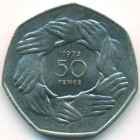 Великобритания, 50 пенсов 1973 год (UNC)