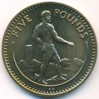 Гибралтар, 5 фунтов 1990 год (UNC)