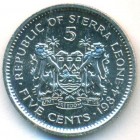 Сьерра-Леоне, 5 центов 1984 год (UNC)