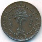 Цейлон, 1 цент 1943 год