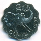 Cвазиленд, 20 центов 1998 год (UNC)
