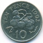 Гернси, 10 пенсов 1992 год