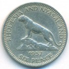 Федерация Родезии и Ньясаленда, 6 пенсов 1957 год