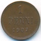 Княжество Финляндия, 1 пенни 1907 год