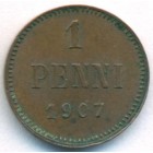 Княжество Финляндия, 1 пенни 1907 год
