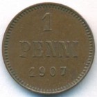 Княжество Финляндия, 1 пенни 1907 год