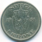 Норвегия, 1 крона 1951 год