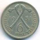 Южная Родезия, 6 пенсов 1951 год