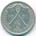 Южная Родезия, 6 пенсов 1951 год