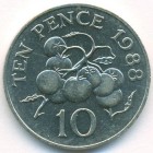 Гернси, 10 пенсов 1988 год