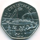 Остров Мэн, 50 пенсов 1990 год (UNC)