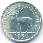 Маврикий, 1/2 рупии 1934 год