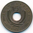 Британская Восточная Африка, 5 центов 1942 год