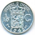 Нидерландская Восточная Индия, 1/10 гульдена 1942 год S (UNC)