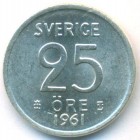 Швеция, 25 эре 1961 год (UNC)