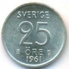 Швеция, 25 эре 1961 год (UNC)