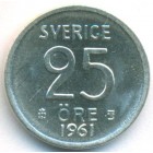 Швеция, 25 эре 1961 год (UNC)