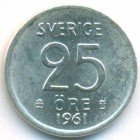 Швеция, 25 эре 1961 год (UNC)