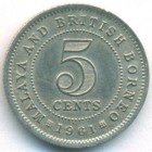 Малайя и Британское Борнео, 5 центов 1961 год