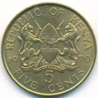 Кения, 5 центов 1970 год (UNC)