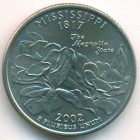 США, 25 центов 2002 год D (UNC)