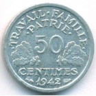 Франция, 50 сантимов 1942 год (AU)