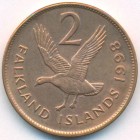 Фолклендские острова, 2 пенса 1998 год (UNC)