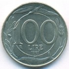 Италия, 100 лир 1997 год (UNC)