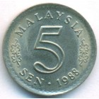 Малайзия, 5 сенов 1988 год (UNC)