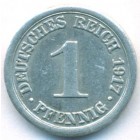 Германия, 1 пфенниг 1917 год A
