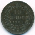 Италия, 10 чентезимо 1867 год T