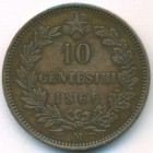 Италия, 10 чентезимо 1866 год M