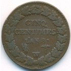 Франция, 5 сантимов 1799-1800 годы W
