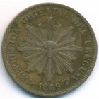 Уругвай, 1 сентесимо 1869 год Н