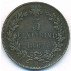 Италия, 5 чентезимо 1867 год M