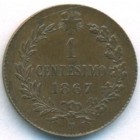 Италия, 1 чентезимо 1867 год М (UNC)