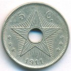 Бельгийское Конго, 5 сантимов 1911 год
