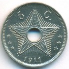 Бельгийское Конго, 5 сантимов 1911 год (UNC)