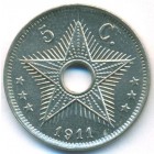 Бельгийское Конго, 5 сантимов 1911 год (UNC)