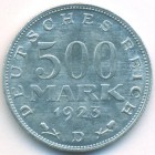 Веймарская Республика, 500 марок 1923 год D (UNC)