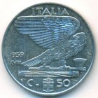 Италия, 50 чентезимо 1939 год