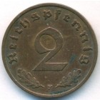 Третий рейх, 2 рейхспфеннига 1938 год F